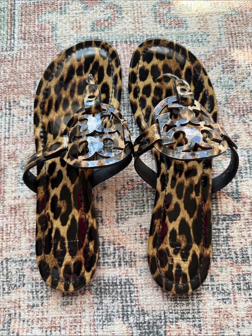 Tory Burch Leopard Print Women's Slide Sandals - Brown